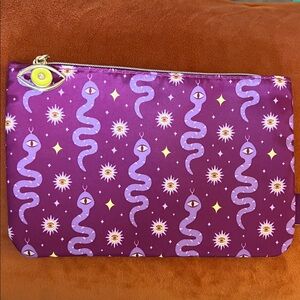 Purple Snake Pattern Makeup Bag